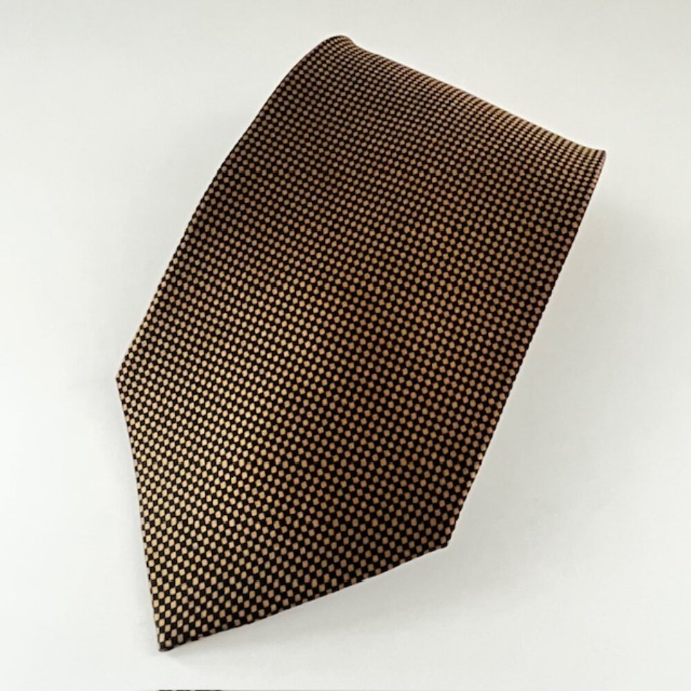 Tongue Tied Tom McLellon Necktie Tie Silk Black Brown Diamond Check